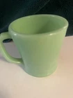 Vintage Fire King Oven Ware Jadeite Green D Handle Coffee Mug EXC. Condition