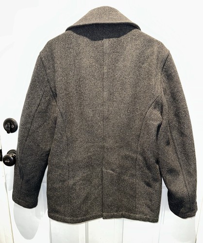 Spiewak Navy Pea Coat Sz M Double Breasted Eight Anchor Buttons Wool Gray Coat - Picture 3 of 16