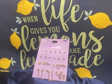 BRAND NEW Claire's Sensitive Solutions Cute 12 Pair Wishbone Earring Set Stud