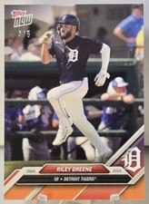 2024 Topps Now Road to Opening Day Detroit Tigers Riley Greene #OD-71 Orange 4/5
