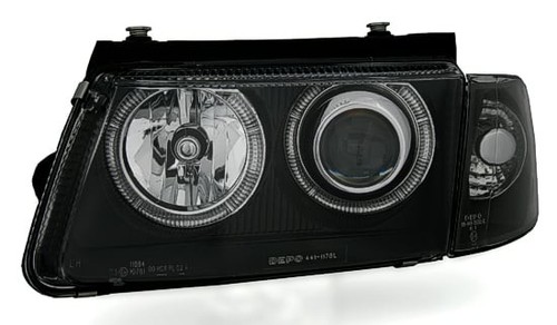 Headlights for VW PASSAT B5 3B 1996>2000 Angel Eyes Black WorldWide FreeShip US - Picture 4 of 14