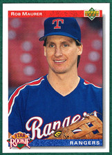 Rob Maurer - 1992 Upper Deck #10 - Texas Rangers Star Rookie Baseball Card. rookie card picture