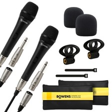 Dynamic Microphone 2-Pack Wired Handheld XLR Mics with 15ft Cables, Profess...