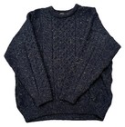 VTG Irish Homecraft Fisherman Wool Sweater Mens XL Gray Cable Knit Ireland