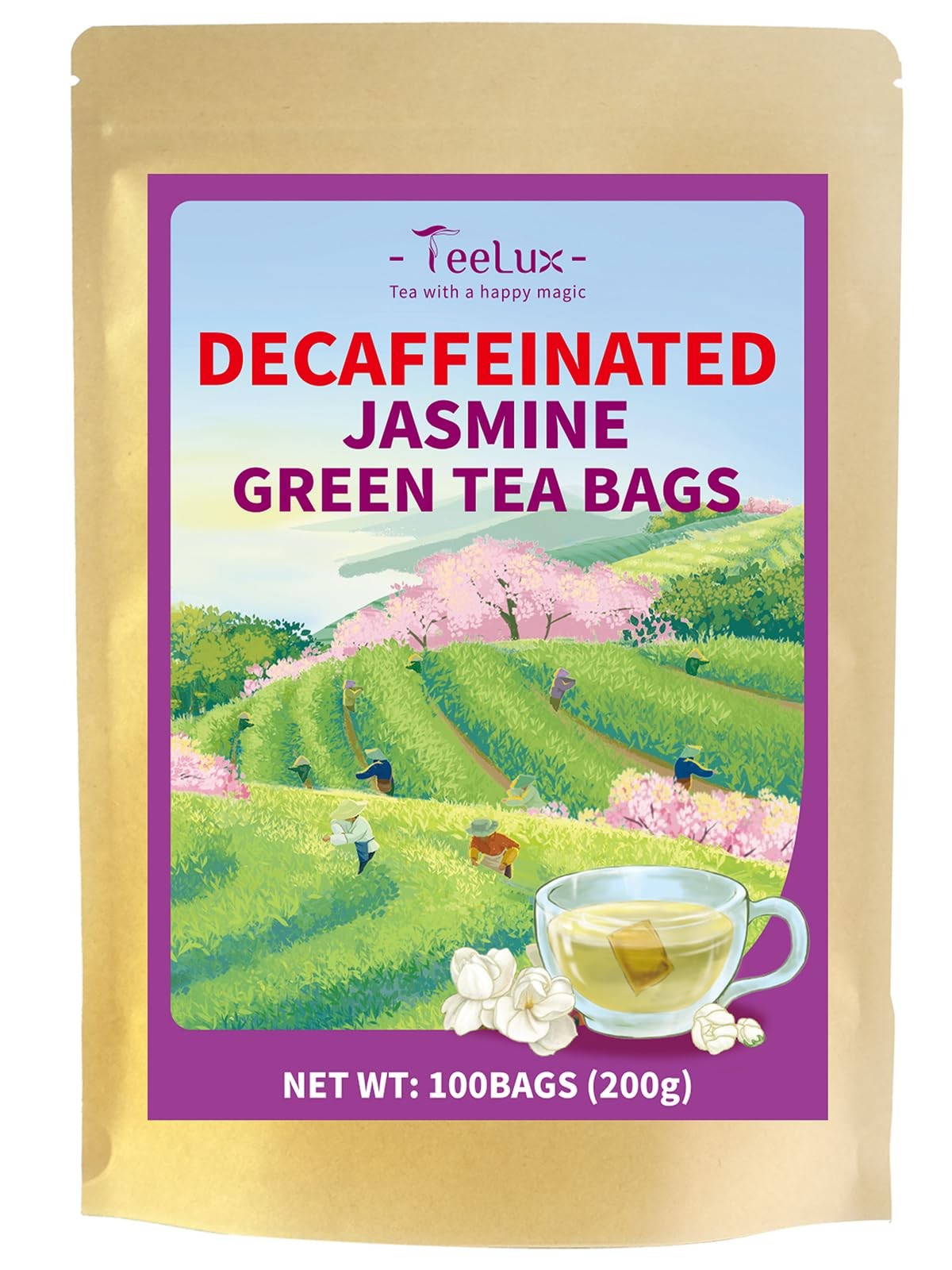 Bags, Decaffeinated Jasmine Scented Green Tea, Pleasa...