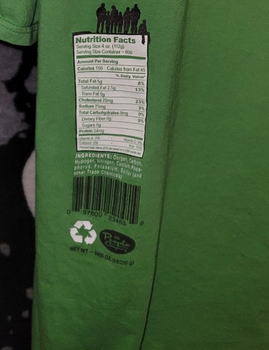 Teevillain-Soylent Green w/nutrition facts and sell date-Size 3XL - Picture 5 of 6