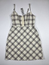 Urban Outfitters Keya Plaid Hook & Eye Mini Dress Women's L Retro-Y2K Bodycon