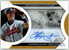 Chipper Jones 2020 Topps Five Star Pentamerous Penmanship Gold Auto Card 5/5