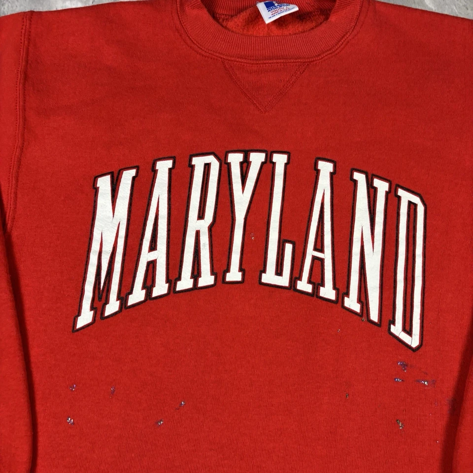Винтажный 80-х Maryland University Russell Athletic толстовка пуловер молодежи sz L - Изображение 3 из 4