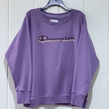 Champion Powerblend Fleece Crewneck Sweatshirt Womens Size XL Lavender Extra Lge