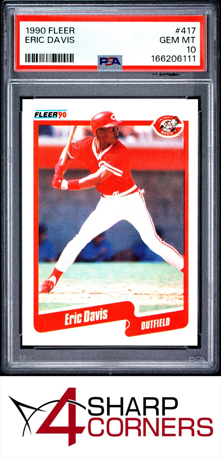 1990 FLEER #417 ERIC DAVIS REDS PSA 10
