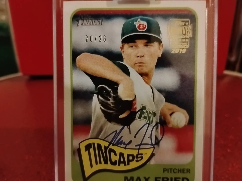 2019 Topps Archives Max Fried 2014 Topps Heritage Minors Auto /26 *B-3* - Image 2 of 3
