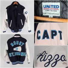 Vintage 2007 Cheerleading Varsity Letterman Jacket S Wool Leather Mount St Domin