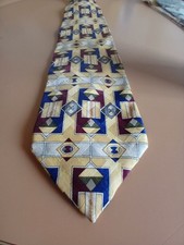 Vintage Silk USA Made Bergere Necktie Geometric
