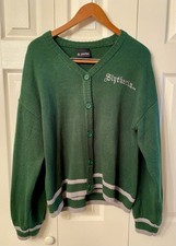 Harry Potter Women's Slytherin Green Cardigan Sweater Large magic enchanted cute