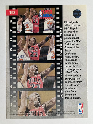 Michael Jordan 1993-94 cubierta superior #193 PO - Imagen 2 de 2