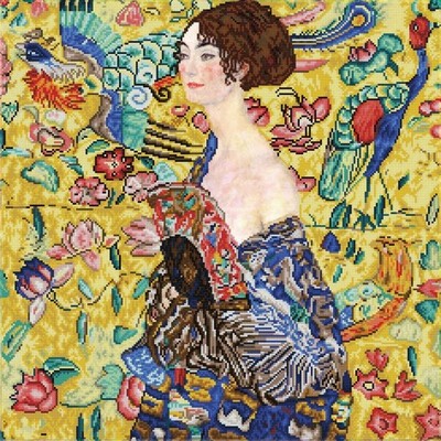 Diamond Dotz Diamond Painting Set Dame mit Fächer Apres Klimt