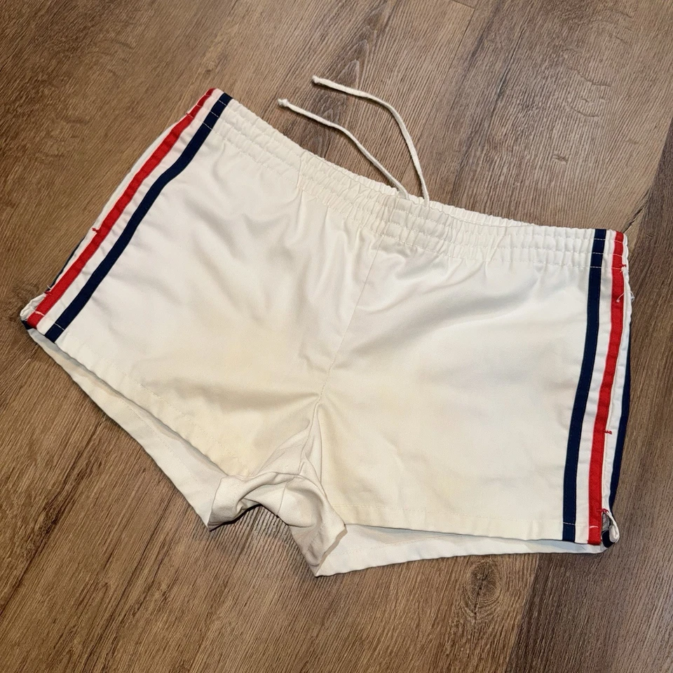 Vtg 70s 80s Gym Shorts Mens 34 JCPenney Running Athletic Stripes Mod Vintage - Image 2 of 4