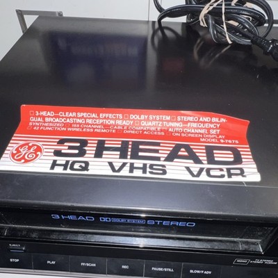 General Electric 3-Head HQ VHS VCR 9-7675 Dolby Stereo Video