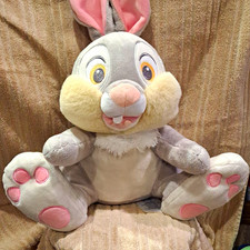 Disney Thumper Bambi Medium 14-24 in Plush Stuffed Animal Gray Pink 2017