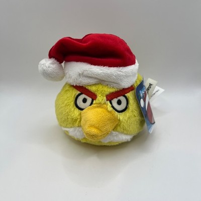 Angry Birds Yellow Bird Christmas Santa Hat Plush 5'' Commonwealth 2011 Rare