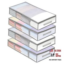 4 Packs Under Bed Storage Containers Bins - Humid-Proof Plastic Underbed