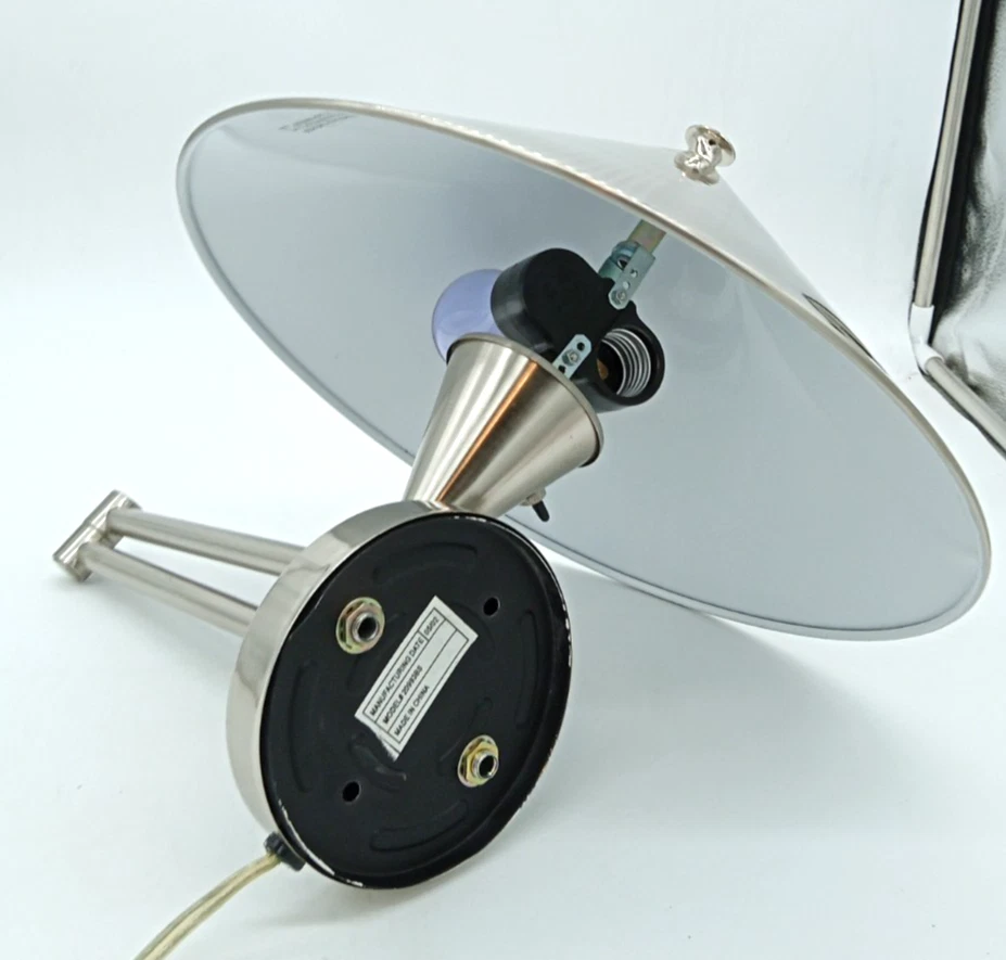 复古工业原子不明飞行物拉丝金属银色摆臂可调节壁灯 — 第 3/4 张图片