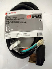 Utilitech 6-ft 4-Prong Black Range Appliance Power Cord Model 0118694 50 Amp