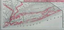 Vintage 1885 NEW YORK Map 21"x13" Old Antique Original LONG ISLAND WHITE PLAINS