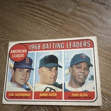 Topps 1969 Batting Leaders #1 Yastrzemski Cater Oliva League Leaders