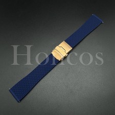 18 20 22 MM Mesh Rubber Silicone Watch Strap Band Fits Omega Quick Release D/BL