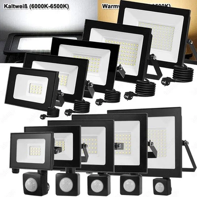 DEPMOG ☆☆☆☆☆ Proiettore LED Proiettore Floodlight con Rilevatore di Movimento/Spina Faretto Esterno