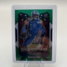 Zach Wilson RC 2021 Prizm Draft Picks #182 All-American Green Prizm
