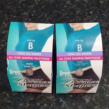 2 x NEW L'eggs Body Beautiful Shapers All Over Shaping Pantyhose Nude Size B