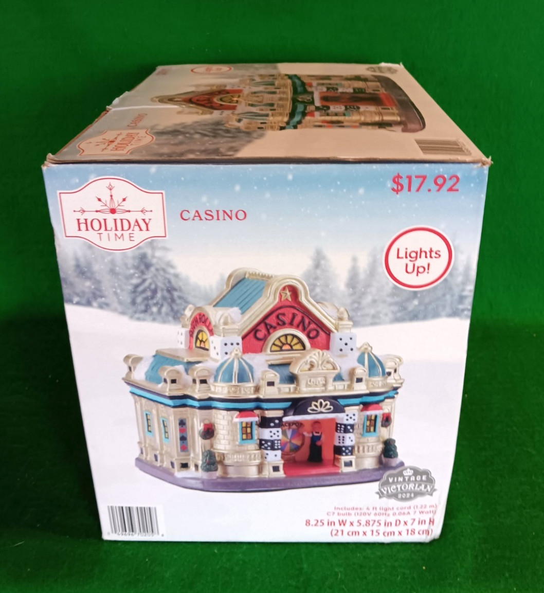 Holiday Time Vintage Victorian 2024 Lighted Casino, Pre-Owned in Box!!!