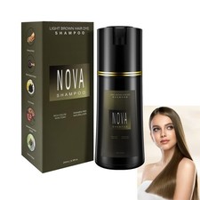 Light Brown Hair Dye Shampoo Hair Color Women  Men Grey Coverage Instant Champu