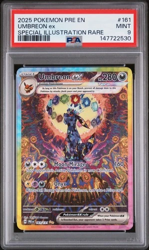2025 POKEMON PRE EN-PRISMATIC EVOLUTIONS #161 UMBREON EX PSA 9