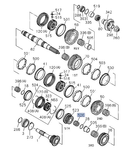ISUZU Genuine Gear Needle Bearing 4TH & 5TH for Transmission