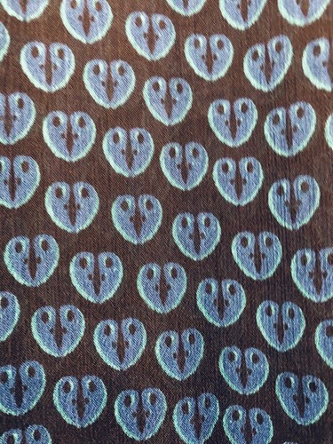 H&M Top Womens Sz M Balloon Sleeve Heart Print Sheer Elastic Waist Blue Black - Picture 7 of 11