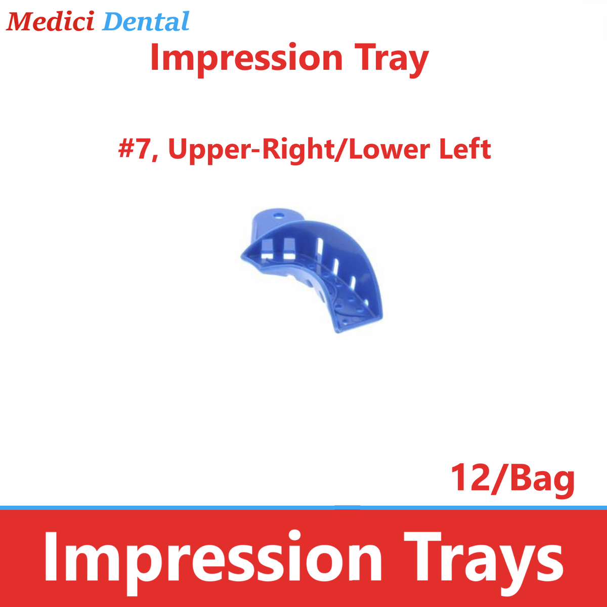 Impression Trays Rim Lock Perforated Metallic Set Of 10 XS,S