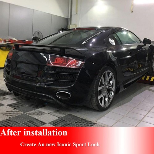 Matte Black Rear Bumper Lip Diffuser BODYKIT For Audi R8 GT V8 V10 Coupe 2010-15 - Picture 3 of 9