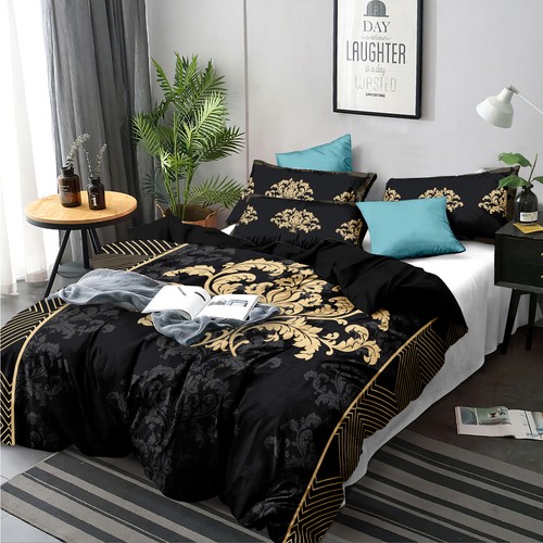 2024 Soft Quilt Doona Duvet Cover Set Single/Double/Queen/King Size Bedding Set - Picture 335 of 376