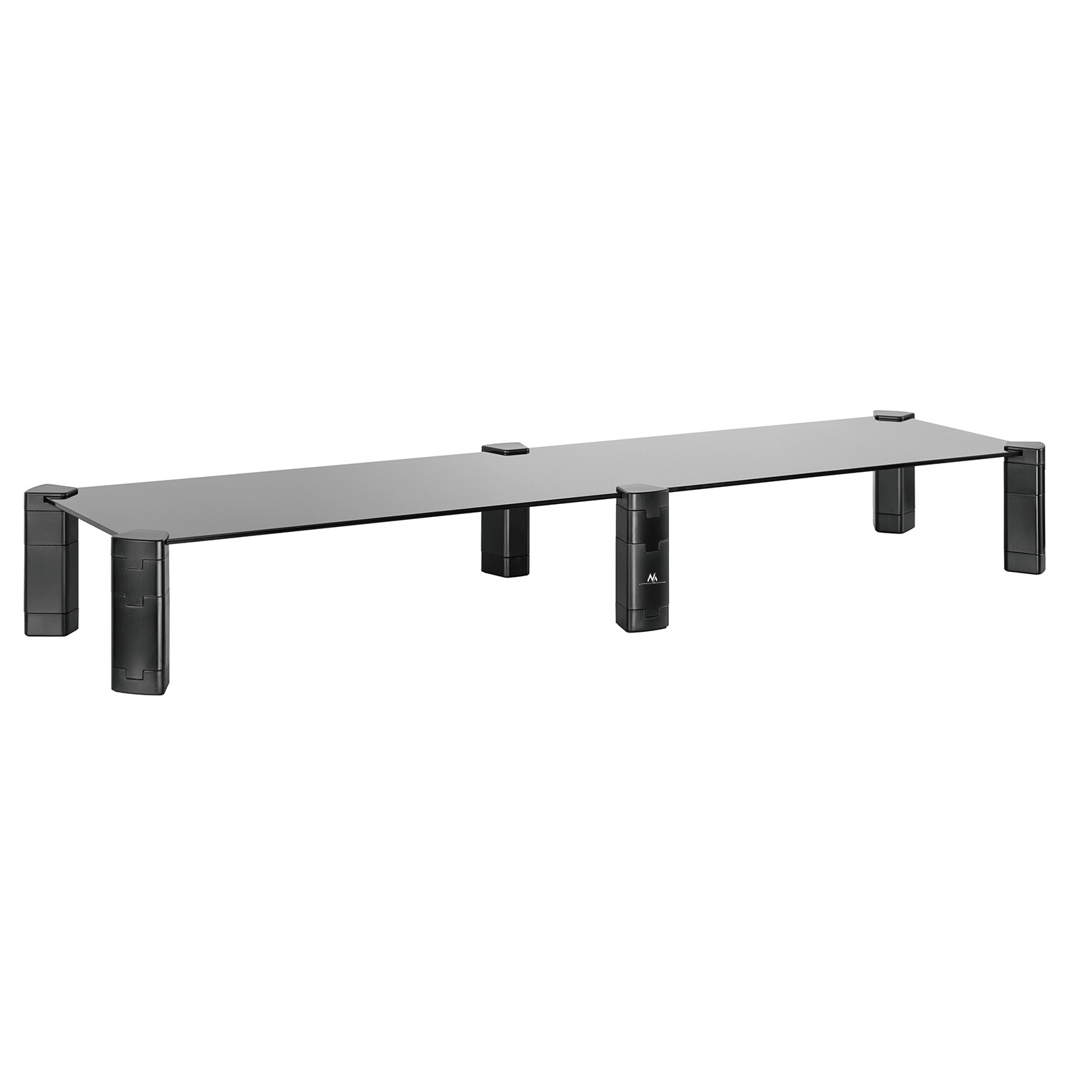 Monitorständer Ergonomischer Glas Ständer für Schreibtisch 2 Monitore Schwarz