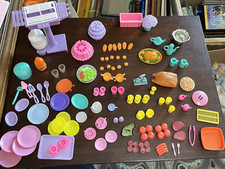 Large Lot of Vintage Mattel Barbie Doll Dishes Food Kitchen Ware - Steaks