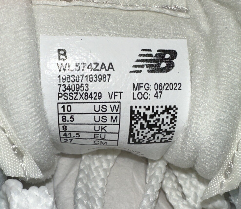 New Balance 574+ Platform Sneakers White US 10 Women's NIB