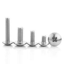 M2-M8 304 Stainless Steel Phillips Cross Recessed Truss Head Machine Screws 