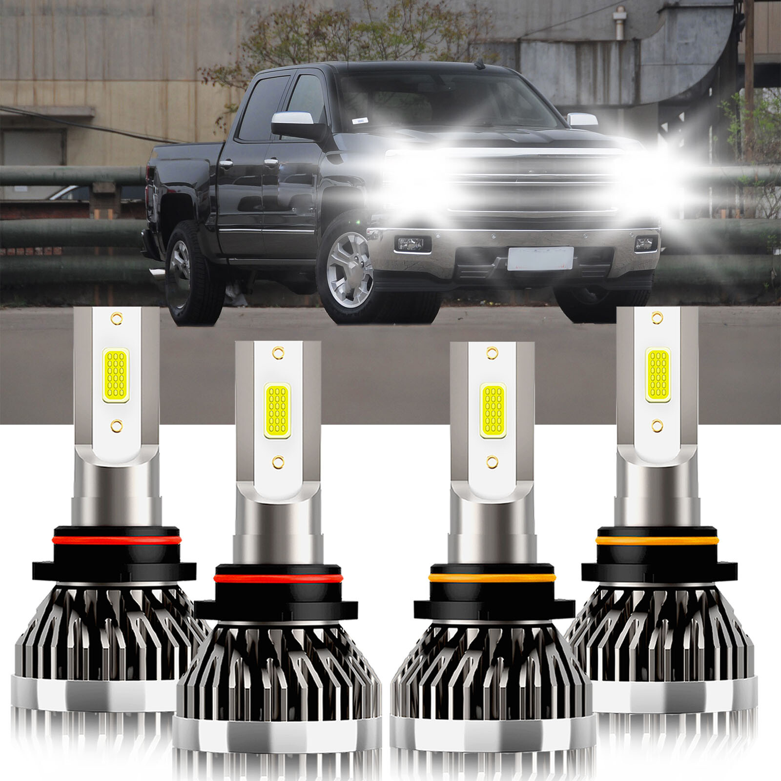 For Chevrolet Silverado 1500 HD 2001-2006 LED Headlight Hi Low Beam Lights Bulbs