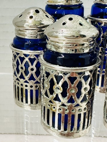 Vintage Cobalt Blue Salt and Pepper Shakers - Picture 2 of 7