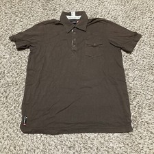 Quicksilver Men  s Polo Shirt Size Small Brown Short Sleeve