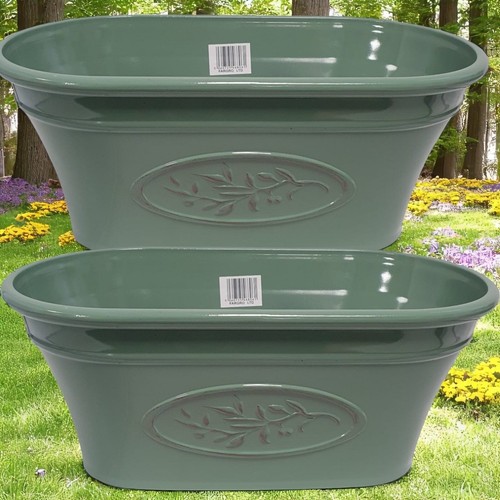 Maceta de plástico rectangular de 38 cm verde oliva 5,4 L ligera - Imagen 12 de 12